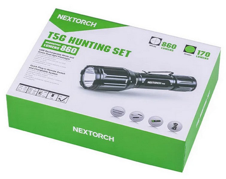 T5G V2 SET - Lampe tactique Kit chasse lumière blanche et verte - 1200 Lumens