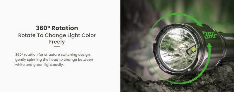 T5G V2 SET - Lampe tactique Kit chasse lumière blanche et verte - 1200 Lumens