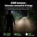hiStar - Lampe frontale rechargeable 2300 lumens lumière blanche et rouge