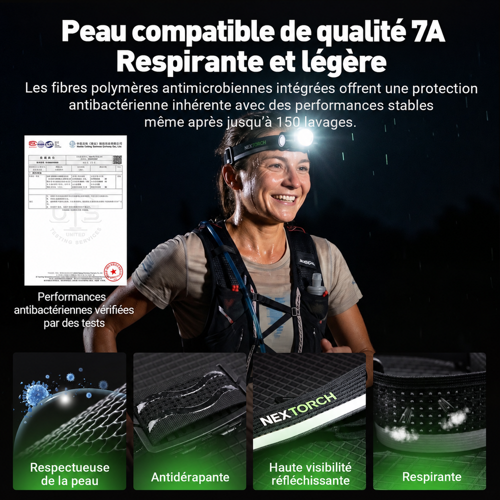 hiStar - Lampe frontale rechargeable 2300 lumens lumière blanche et rouge