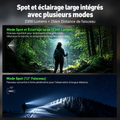 hiStar - Lampe frontale rechargeable 2300 lumens lumière blanche et rouge
