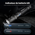 P09 - Lampe tactique 2000 lumens 4 sources blanc, UV, rouge et bleu