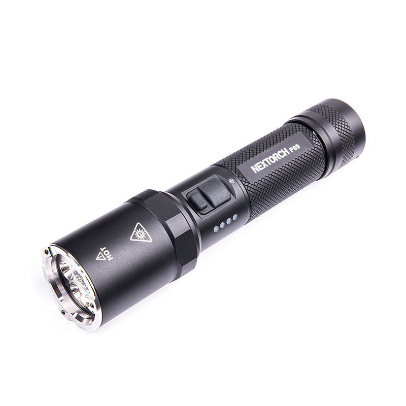 P09 - Lampe tactique 2000 lumens 4 sources blanc, UV, rouge et bleu