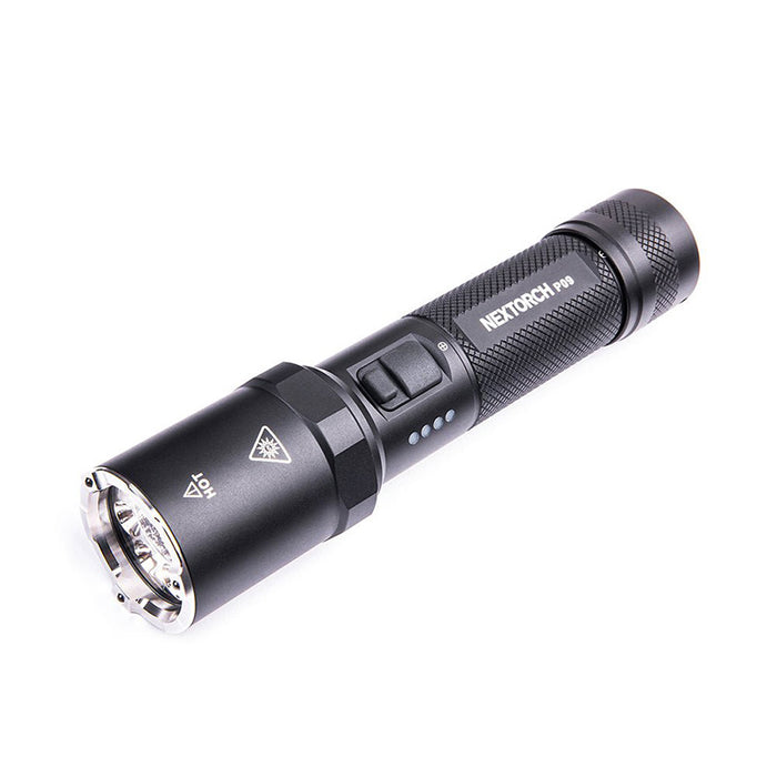 P09 - Lampe tactique 2000 lumens 4 sources blanc, UV, rouge et bleu