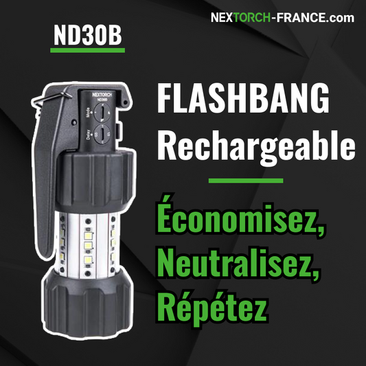 Nextorch ND30 et ND30B : Flashbang rechargeable pour les professionnels de sécurité